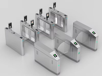 Stainless Steel Modern Turnstiles Public Facility For Security Entrance Access Control 3d model