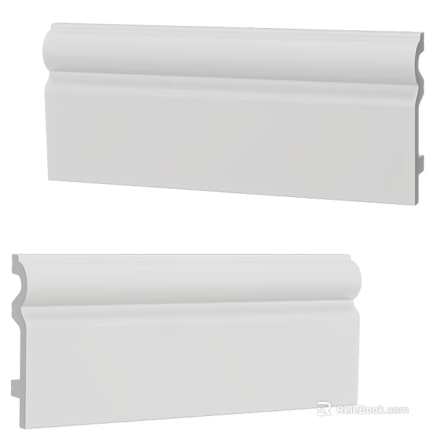 Simple White Wall Paneling For Interior Design With Clean Lines And Smooth Surface 3d model