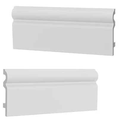 Simple White Wall Paneling For Interior Design With Clean Lines And Smooth Surface 3d model