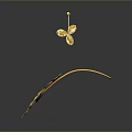 Elegant Gold Flower Design Jewelry Set With Necklace And Earrings