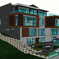 Modern Detached Villa With Large Glass Walls Multi Level Design And Outdoor Terrace