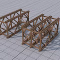 Construction Site Wooden Scaffolding Frames as Support Structures on Tiled Ground