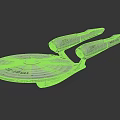Space Exploration Starship Enterprise With Disc Shaped Hull Warp Engines Blue Lights And Reflective Surface