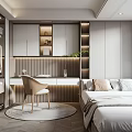 Tatami Bedroom Interior Design With Cozy Pillows Gray Curtains And Lit Shelves