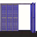 Wooden Louvered Folding Doors Open Design for Interior Space with Natural Wood Color