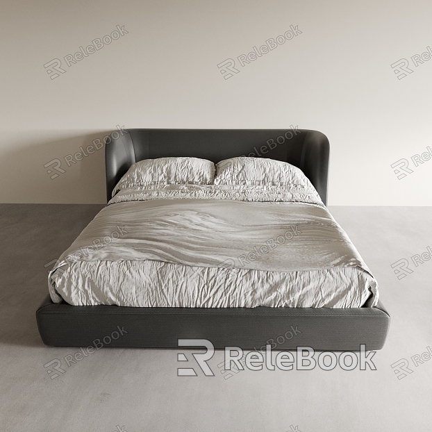 Bed Double Bed Bedroom Bed Hotel Queen Bed model