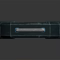 Sci Fi Style Metal Case With Blue Door Handle Warning Sign And Blue Display Panels