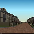 Modern Townhouse Row With Lush Greenery Pedestrian Path And Family Friendly Environment