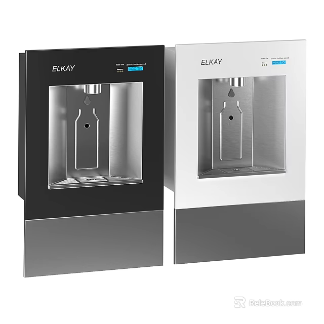 ELKAY Automatic Water Dispenser Two Units Black And White Modern Design 3d model 