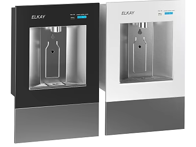 ELKAY Automatic Water Dispenser Two Units Black And White Modern Design 3d model