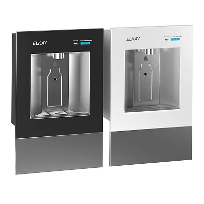 ELKAY Automatic Water Dispenser Two Units Black And White Modern Design 3d model