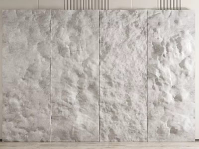 Modern Gray Textured Stone Background Wall With Decorative Panel And Interior Design 3d model