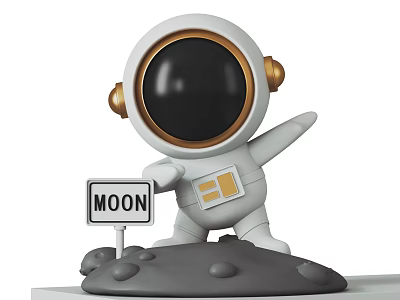 Modern Doll Cartoon Astronaut Spaceman Children's Toy Trendy Play Hand-held 3d model