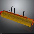 Red Industrial Cleaning Roller Brush Equipment With Stiff Bristles And Metal Frame