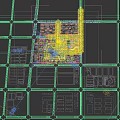 Aerial Urban Planning With Modern Buildings Green Spaces Bridges And Water Features