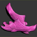 Pink Cartoon Crocodile Design Kids Shoes With Fun Animal Shape