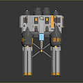 Futuristic Cosmic Spacecraft With Dual Thrusters Central Cockpit And Metallic Module Structure