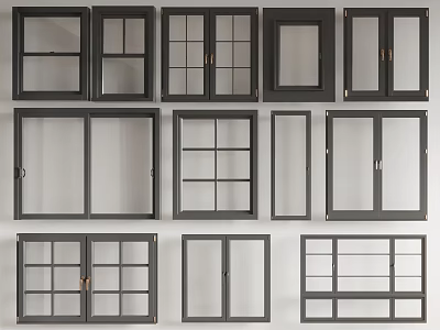 Modern windows 3d model