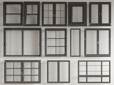 Modern windows 3d model