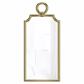Elegant Gold Framed Mirror With Arched Top Decorative Details And Classic Design