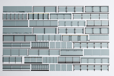 Modern Railing Glass Handrail Glass Fence 3d model