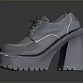 Stylish Silver Platform High Heel Shoes With Shiny Leather And Lace Up Design
