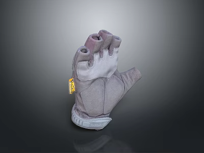 Gray Protective Work Gloves With Durable Fabric And Yellow Label For Daily Use 3d model