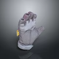Gray Protective Work Gloves With Durable Fabric And Yellow Label For Daily Use