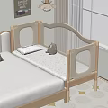 Wooden Kids Bed With Safety Rails Plush Toy Pillow And Star Patterned Rug