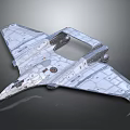 Futuristic Silver Sci Fi Aircraft Model With Streamlined Design Broad Wings And Detailed Surface Texture 3d model