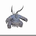 Mythical Fantasy Creature Featuring Blue Purple Body Large Antlers Intricate Tattoos And Decorative Metal Parts