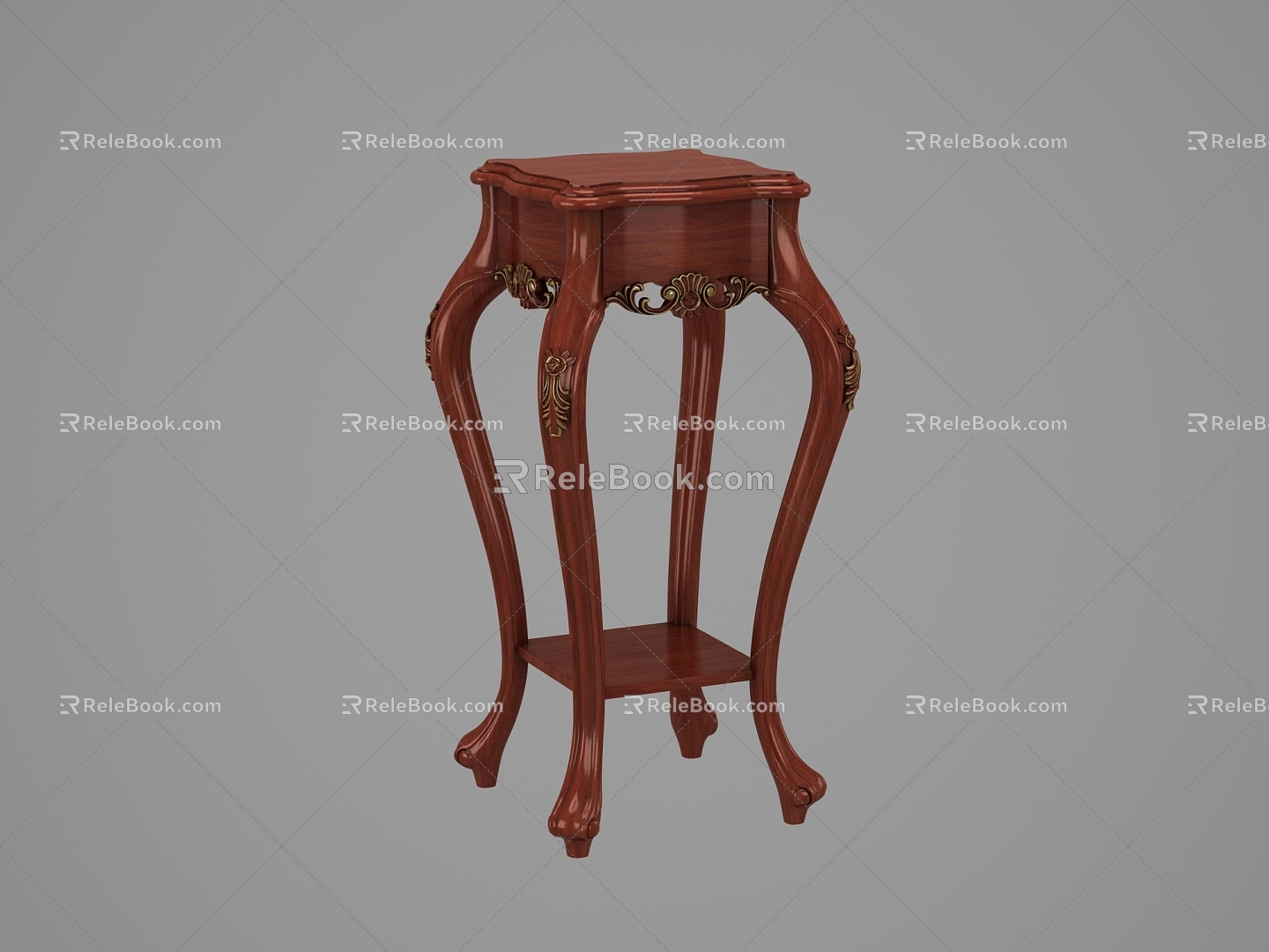 European-style carved flower stand 3d model