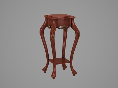 European-style carved flower stand 3d model