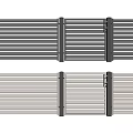 Modern Metal Fence Design With Horizontal Slats And Sectional Panel Structure