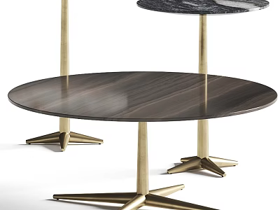Modern Coffee Table With Wooden Top And Brass Metal Legs Design 3d model