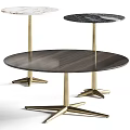 Modern Coffee Table With Wooden Top And Brass Metal Legs Design