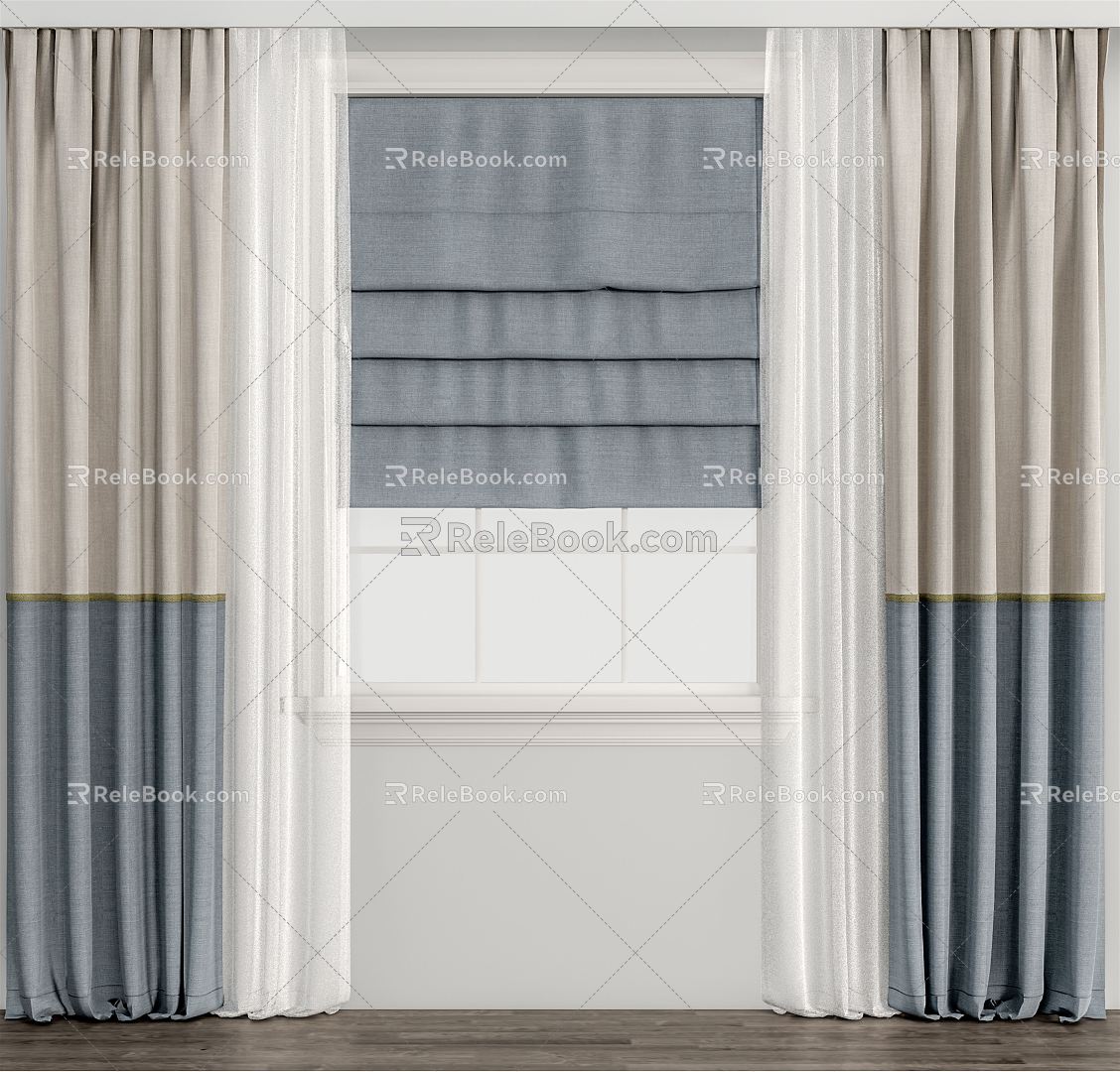 Modern Curtain Fabric Curtain Gauze Curtain Shangri-La Curtain Rolling Curtain Soft Gauze Curtain model