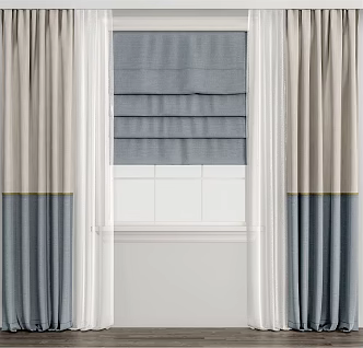 Modern Curtain Fabric Curtain Gauze Curtain Shangri-La Curtain Rolling Curtain Soft Gauze Curtain 3d model