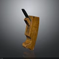 Wooden Hand Plane With Metal Blade On Dark Reflective Surface