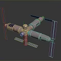 3D Rendering Of Space Station Model With Modular Structure And Solar Panels