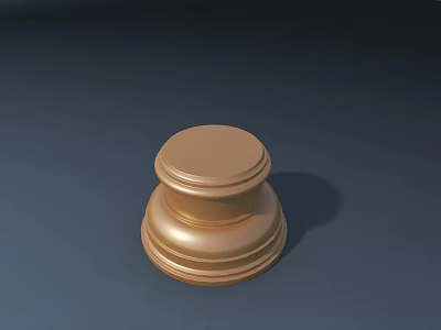 Exquisitely Carved Golden Decorative Object With Multi Layered Rounded Design Details 3d model