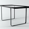 Modern Office Desk with Glass Top and Black Metal Frame for Contemporary Workspace