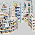 Modern Maternal and Infant Goods Shelf Maternal and Infant Products Display Shelf Maternal and Infant Store Milk Powder 3d model