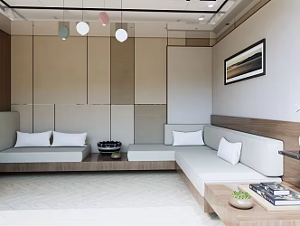 Modern lounge seating area booth sofa 3d model