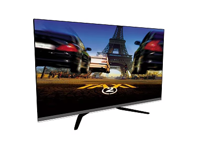 Smart TV Displaying Eiffel Tower Night View With Moving Cars On Clear Screen 3d model