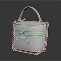Copper Box Bag With Braided Handle And Decorative Chain Metallic Finish