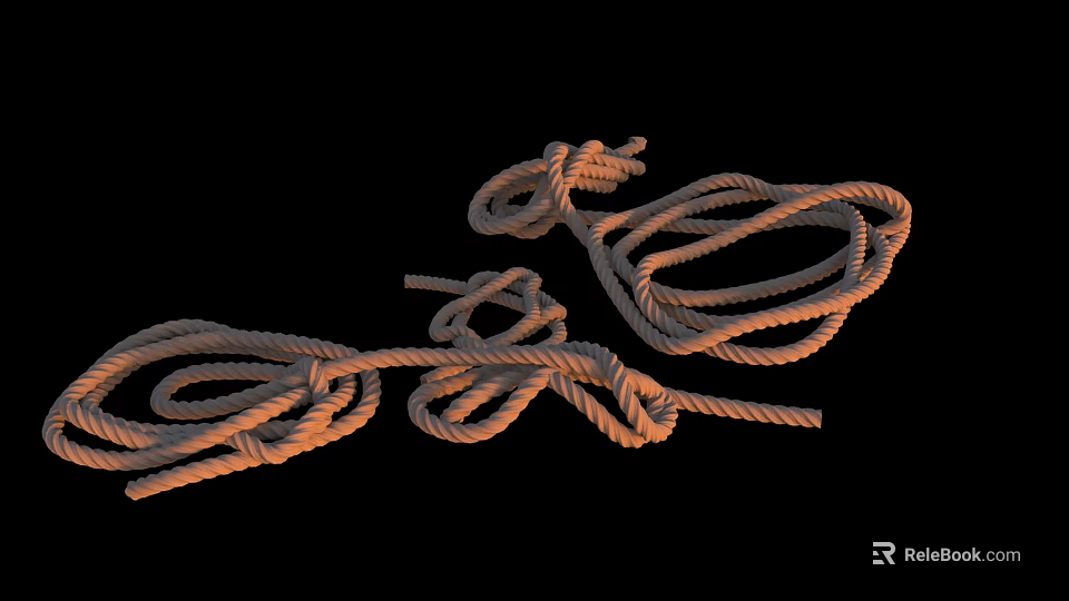 Natural Fiber Coiled Twisted Rope for Household Daily Use and Decoration 3d model 