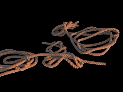 Natural Fiber Coiled Twisted Rope for Household Daily Use and Decoration 3d model