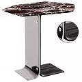 Stylish Side Table with Marble Top and Brushed Metal Support Legs for Home Decor
