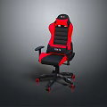 Red And Black Gaming Chair With Adjustable Armrests And Swivel Base Design